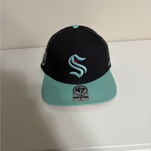 47 Brand Kracken Black and Teal Cap with Embroidered Logo